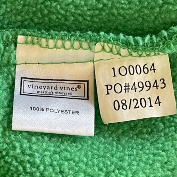 VINEYARD VINES Shep Vest Fleece Zip Front Sleeveless Green Blue Mens L - Picture 13 of 16